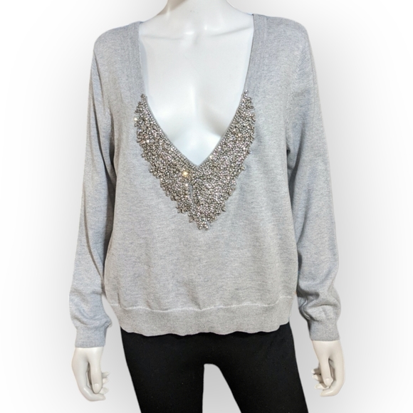 BA&SH Grey Dolina Grisclair Pullover, Size US8 - Picture 3 of 10